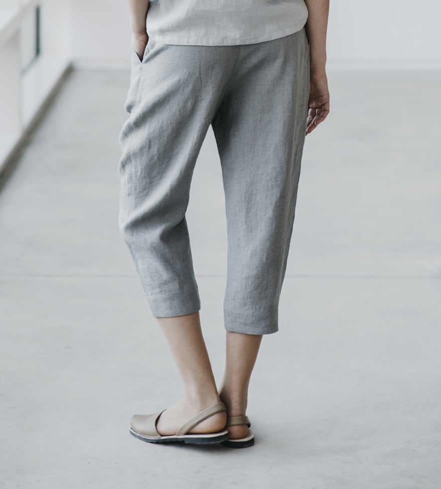 linen crop pants