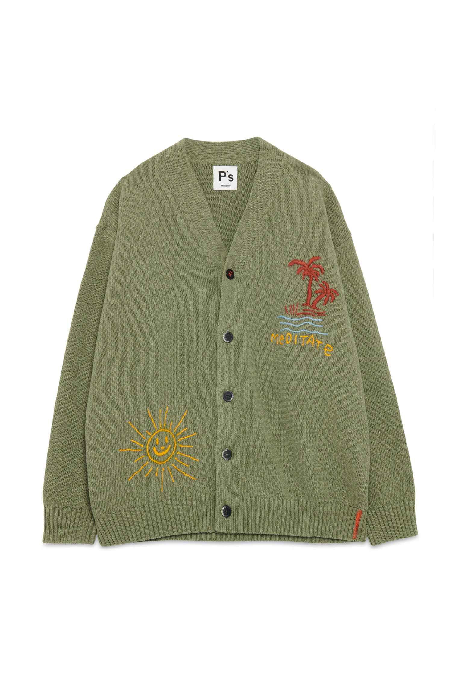 President's Over P'S Embroidered Meditate Cardigan | Ryland Life