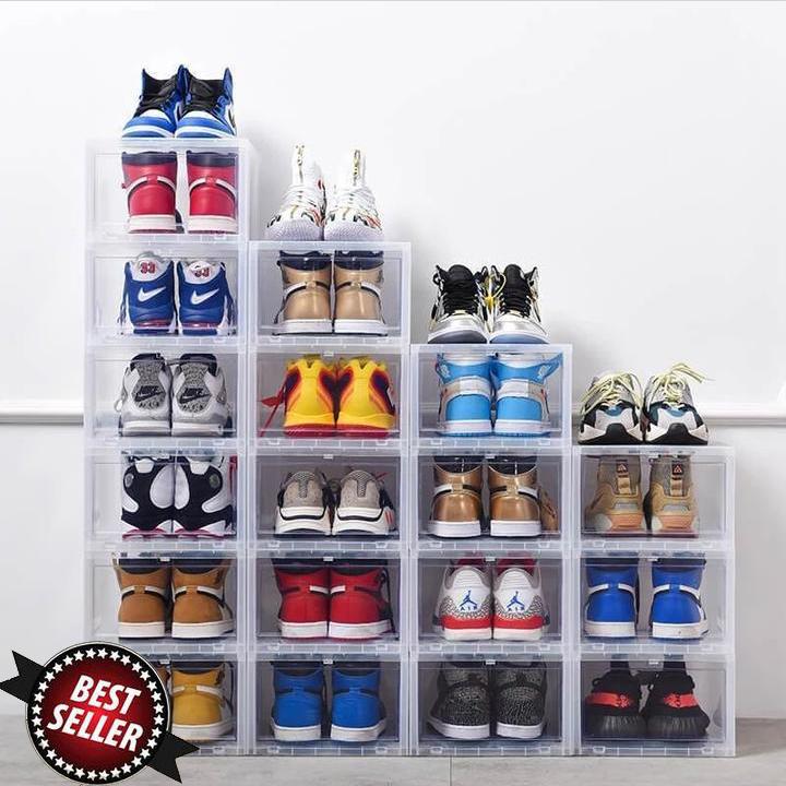 stackable shoe boxes clear