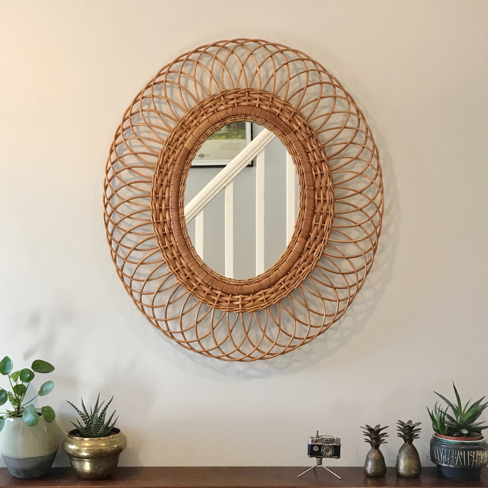 rattan mirror