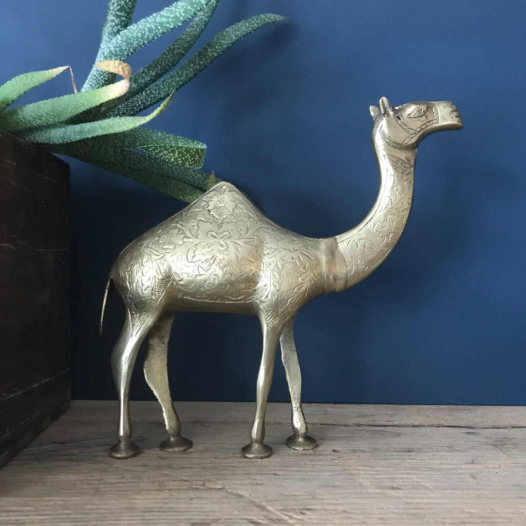 Vintage Mid Century Brass Camel - Mustard Vintage