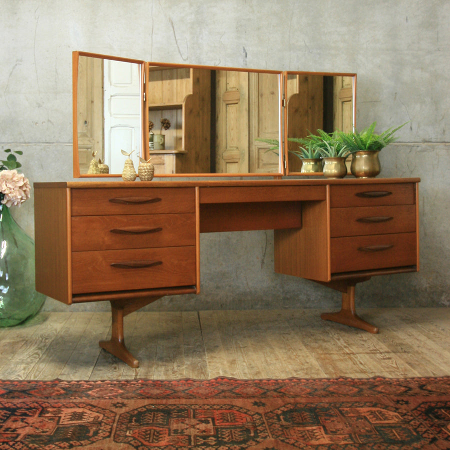 Mid Century Teak Dressing Table #0504B - Mustard Vintage