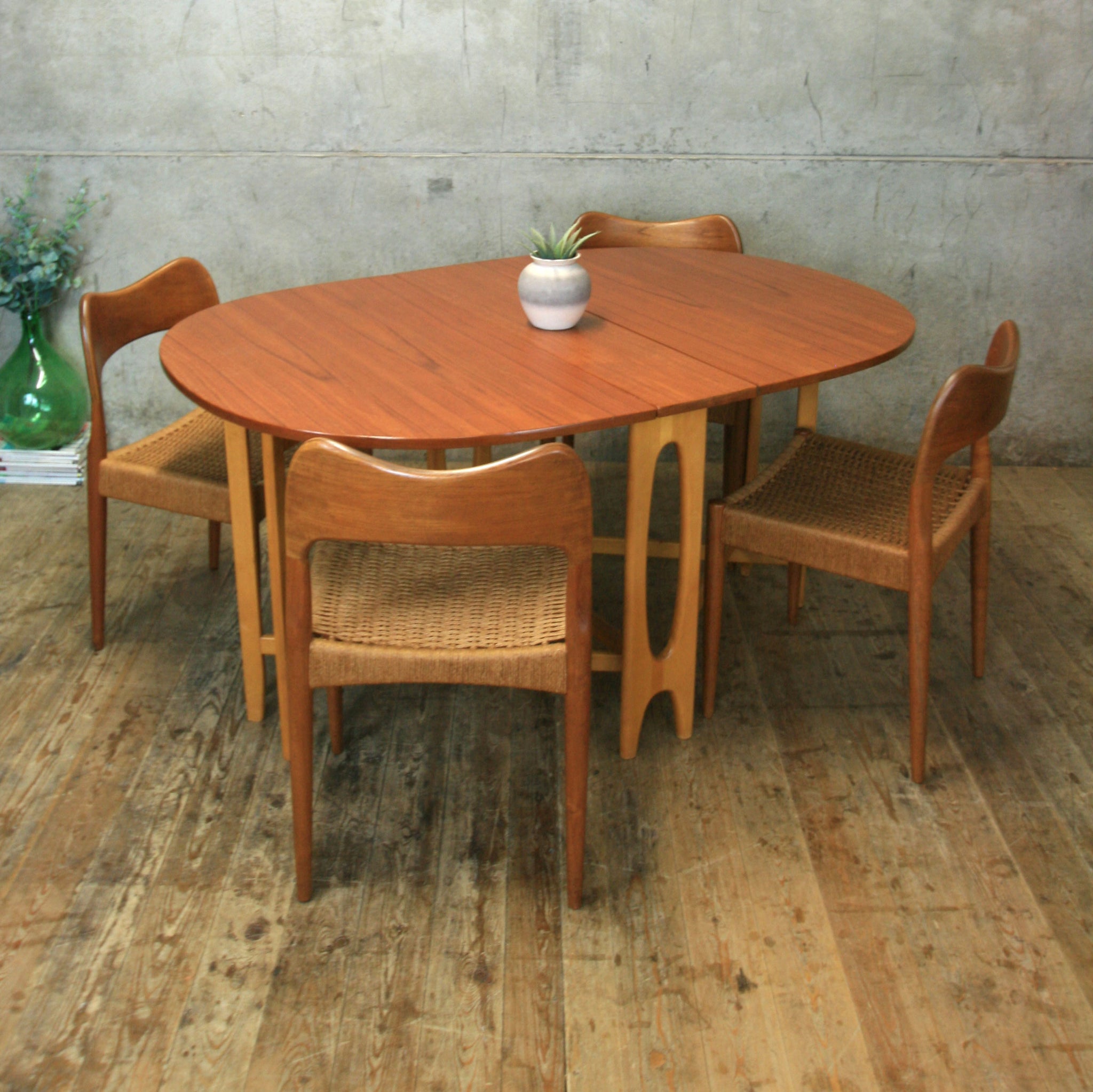 Mid Century Bendt Winge Drop Leaf Dining Table - 1709g – Mustard Vintage