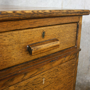 Large Vintage Oak School Teachers Desk Mustard Vintage