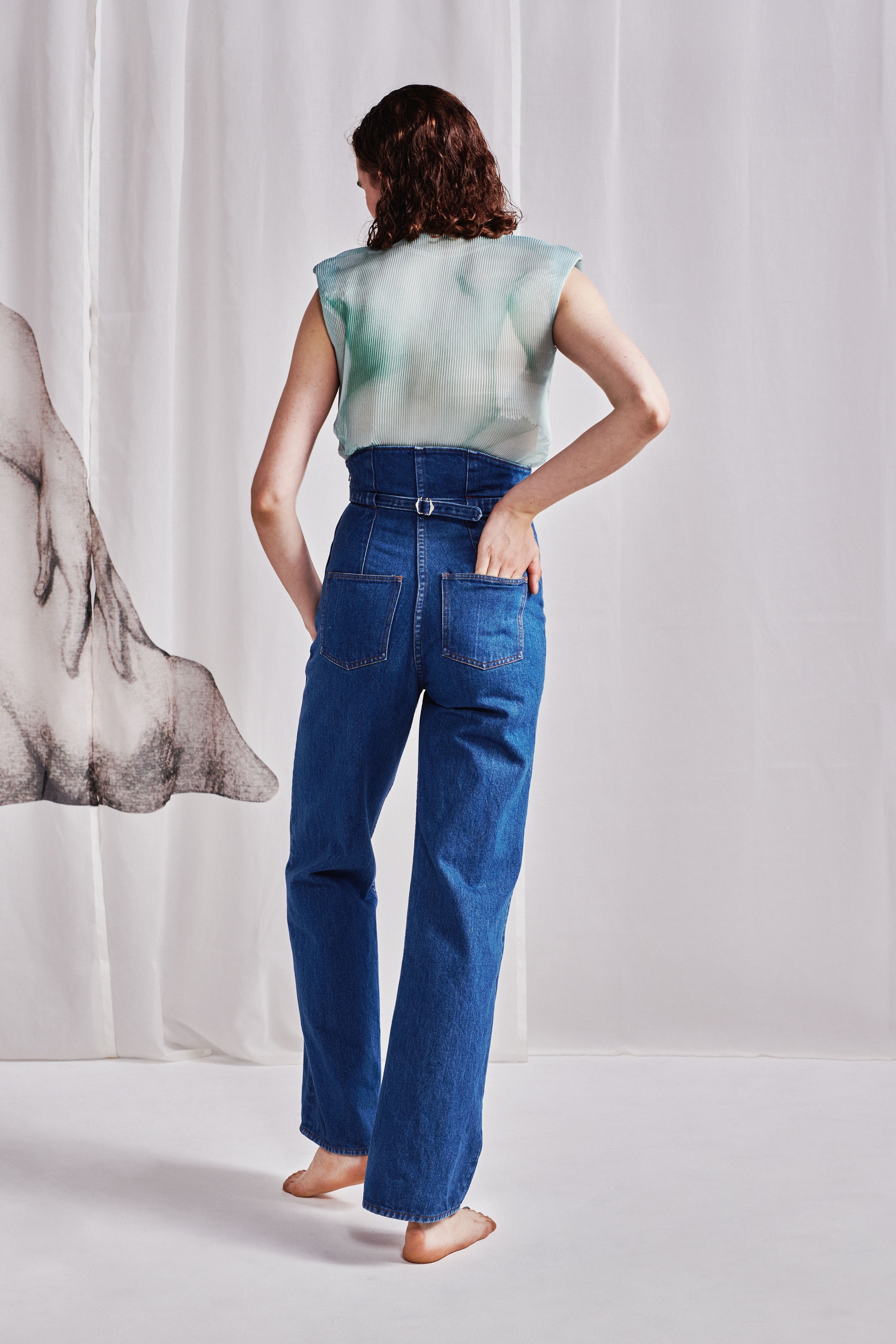 YOHEI OHNO × H＞HIGH WAIST FLARE PANTS-