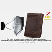 RFID Large Capacity Bifold Retro Wallet