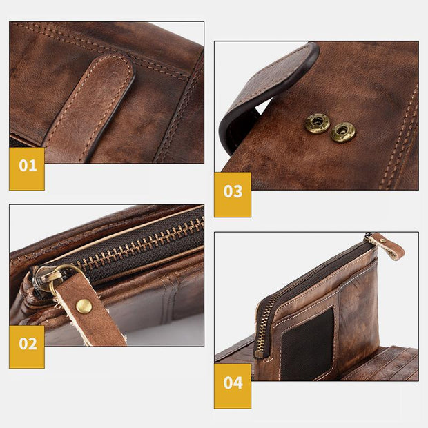 RFID Genuine Leather Long Wallet Purse – Esensbuy