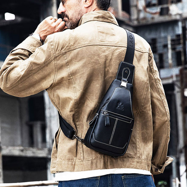 Multi-Pocket Vintage Sling Bag With Headphone Jack – Esensbuy