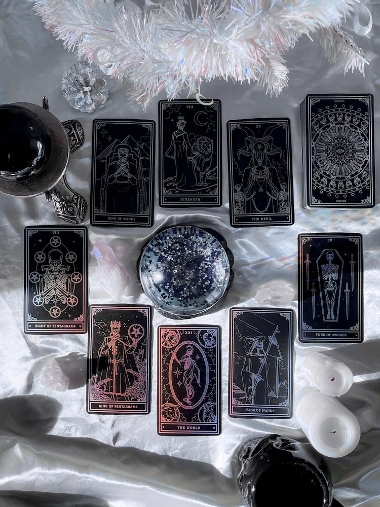 Black Tarot Cards Spread with Crystal ball | KILLSTAR