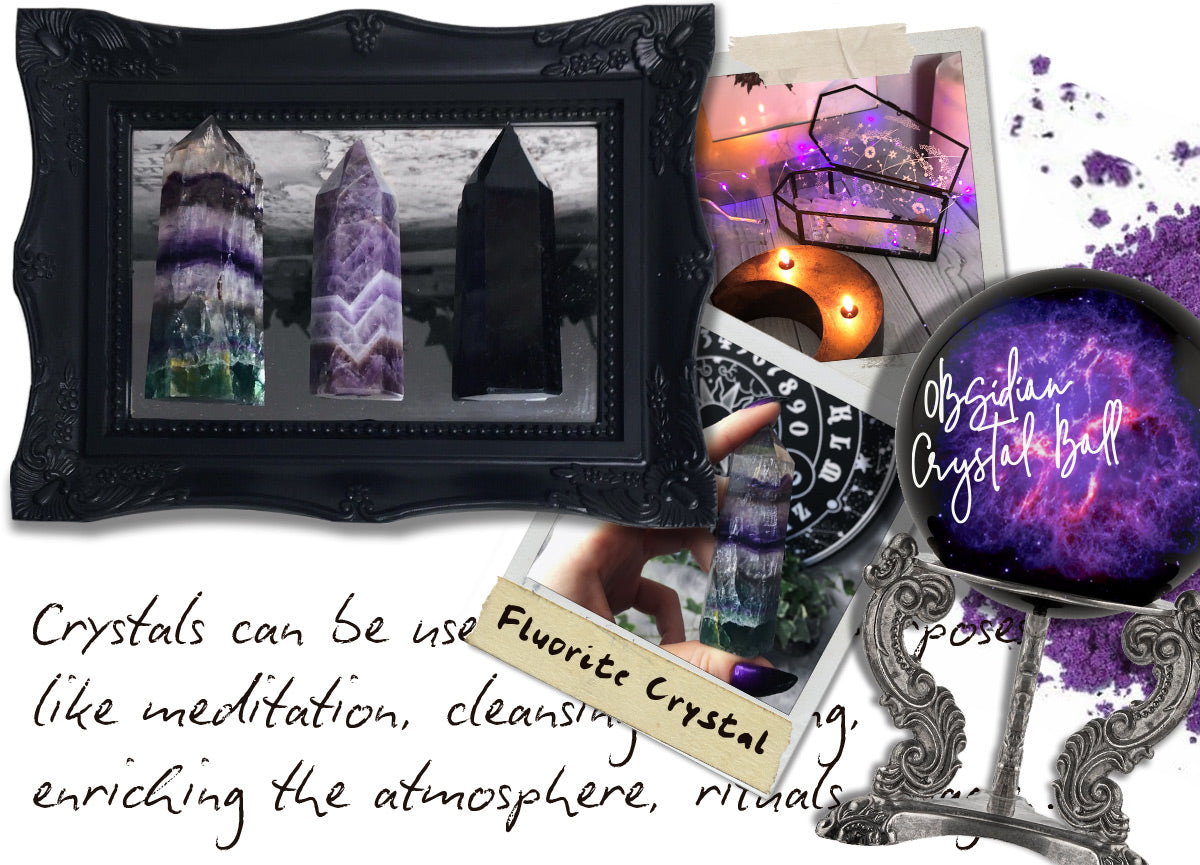 Crystals and Divination Set, Tower Crystals, Coffin Storage Box