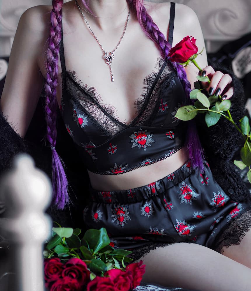 Star Crossed Bralet, Rosalind Shorts - Sacred Hearts | KILLSTAR