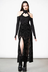black high slit maxi dress by jkfangirl on DeviantArt