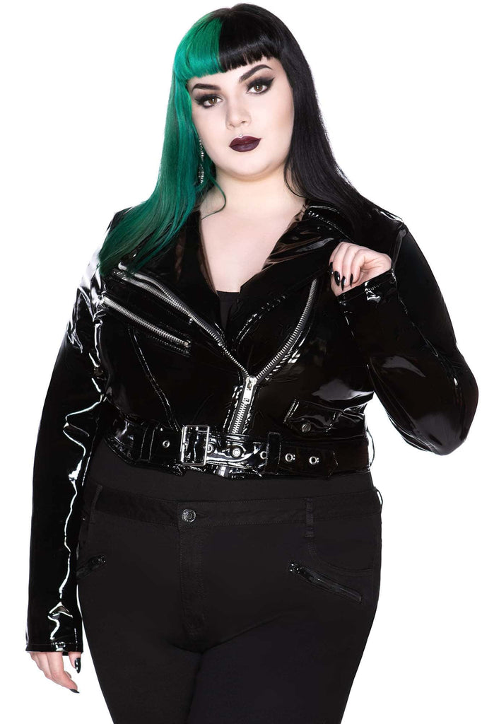 Download Exene Gloss Biker Jacket PLUS | Killstar