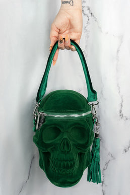 Velvet Party Bag Black Skull