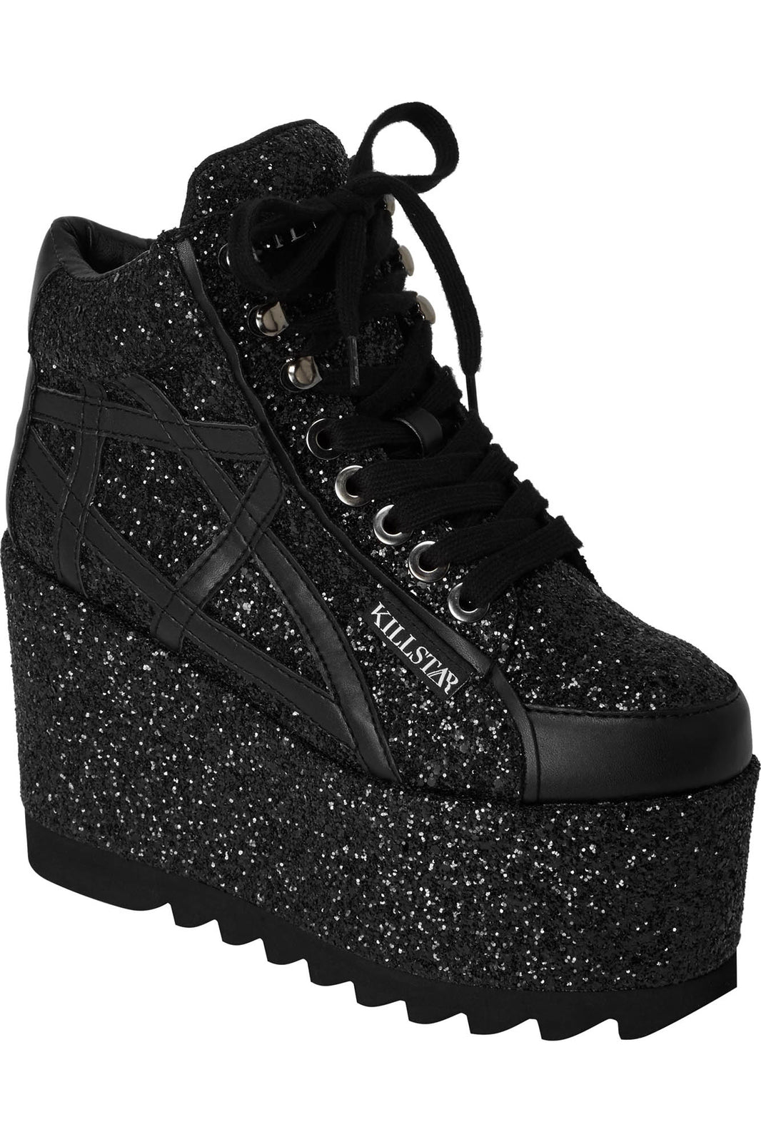 glitter platform trainers