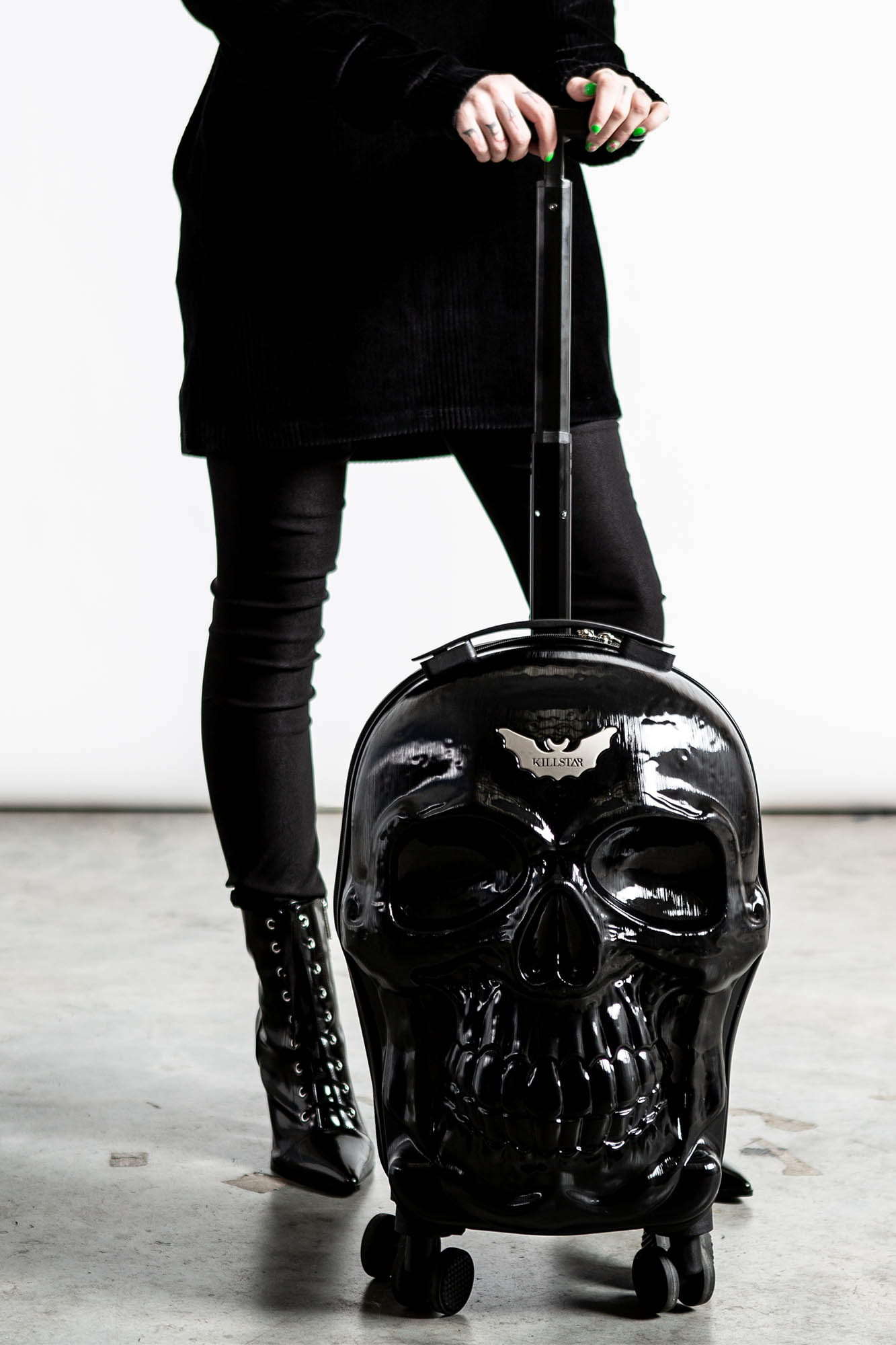 希少 KILLSTAR SKULL SUITCASE トラベル 地雷 ブラック-