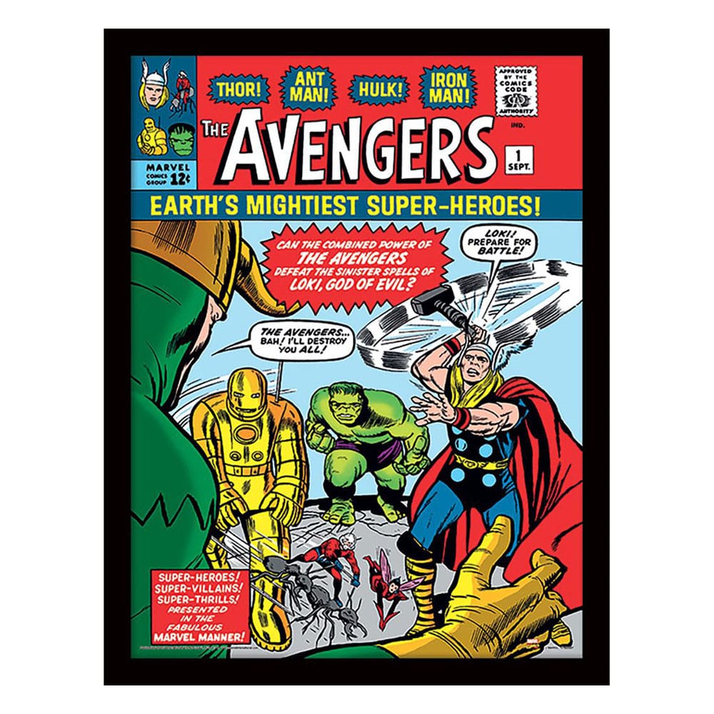 Marvel Collector Print Framed Poster Avangers Vs. Loki Comic