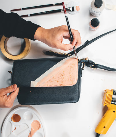 Painting a leather bag with Angelus Paints