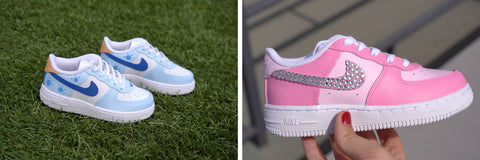 Zapatos personalizados de Barbie y Bluey hechos con pinturas Angelus