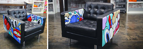Hand Painted Couch by @chadcantcolor