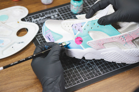 Angelus Paints being Used on a Shoe
