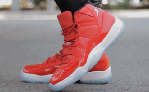 high cut patent leather jordan 11