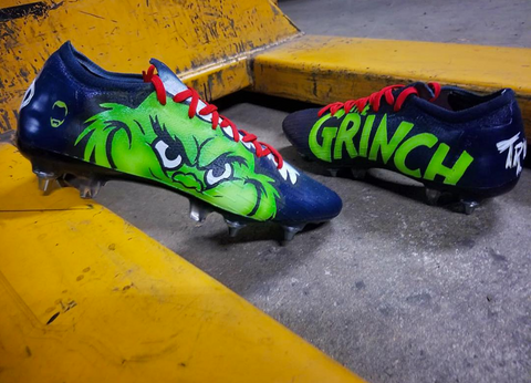 Sent my Grinches to a Custom Cleat Company to attach the football