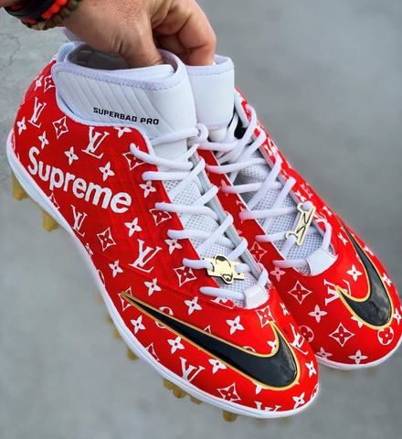 Custom SUPREME X LV cleats!! Full Walkthrough 