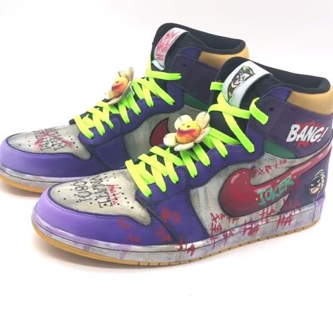 Nike Air Force 1 Custom Shoes Batman Joker Black Yellow Sneakers All Sizes