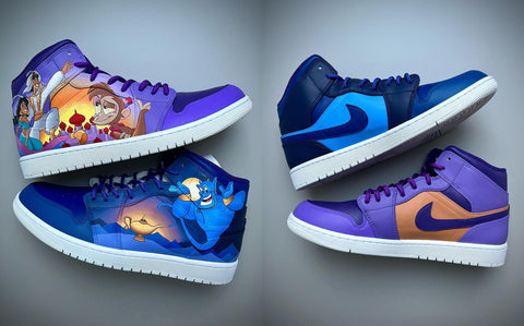 Pintado a mano personalizado Aladdin Air Jordan 1