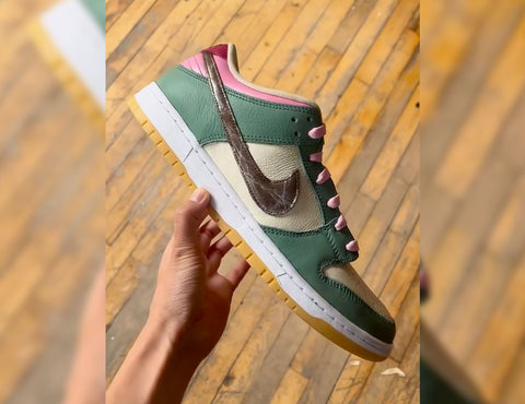 Studio Ghibli inspired custom painted dunks