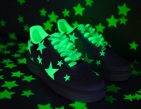 Green Glow Glow in the Dark Paint on shoes