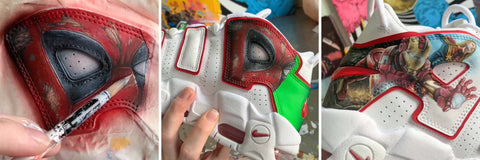 Custom painted Deadpool/Marvel Nike Uptempo