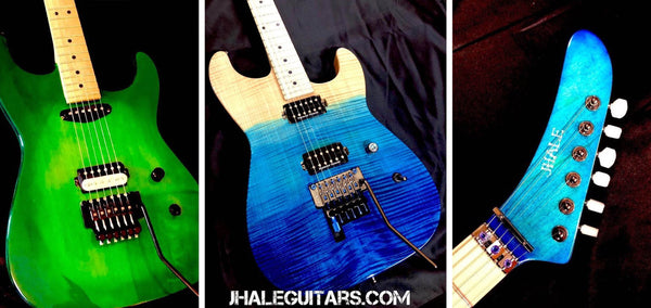 Handmade Electric Guitars made with Angelus Dyes