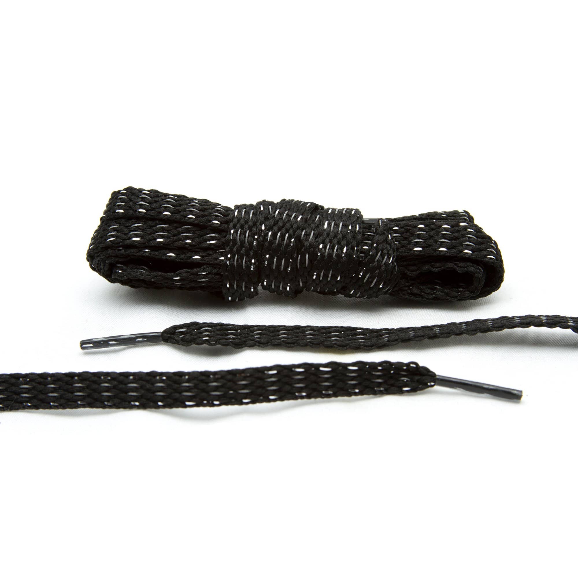 black shoe laces flat