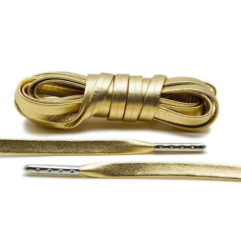 Red Luxury Leather Laces - Gold Plated