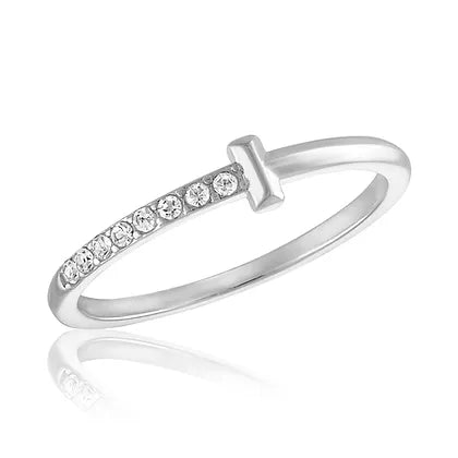 Half CZ Stacks Ring
