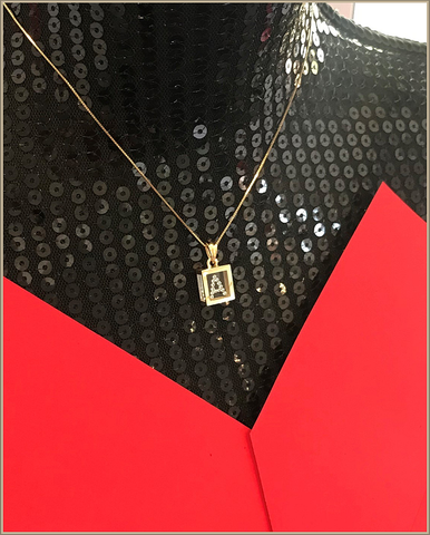 FLOATING DIAMOND PENDANT: 14K YELLOW GOLD (A-Z)