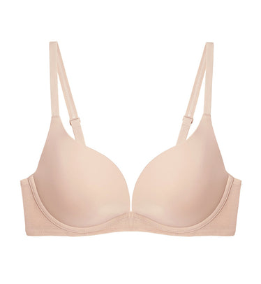 Invisible Inside-Out Non-Wired Detachable Push Up Bra in Natural