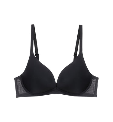 Invisible Inside-Out Non-Wired Detachable Push Up Bra in Black