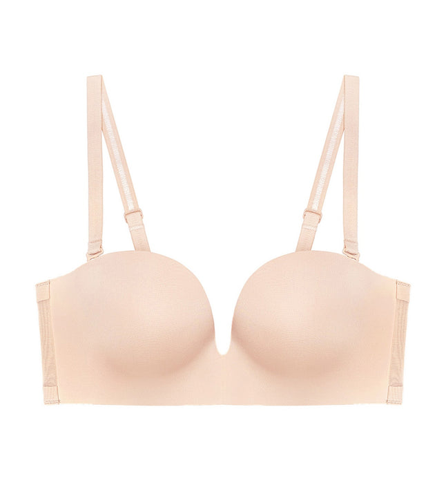 Invisible Inside-Out Non-Wired Detachable Push Up Bra in Natural Skin