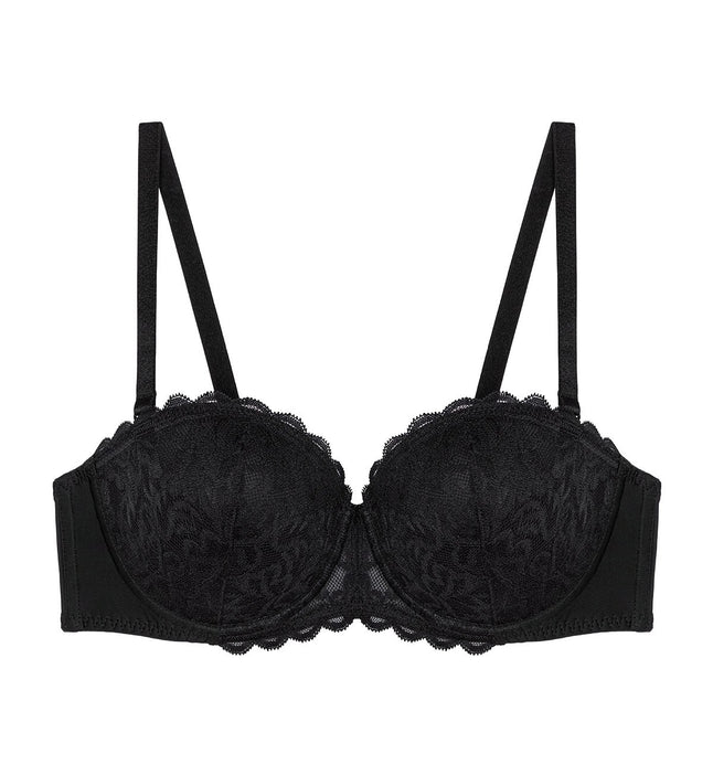 Simply Fashion Blossom Wired Padded Detachable Bra in Black