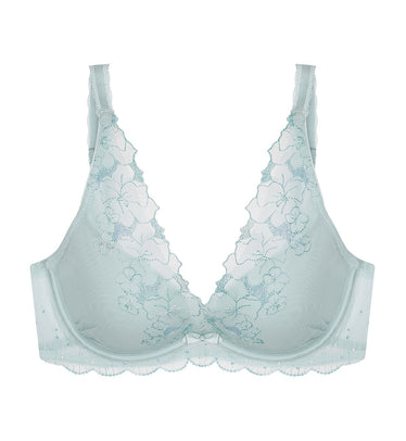 Non-wired Bras, Aqua, Aqua Yin Yang Non-Wired Push Up Deep V Bra