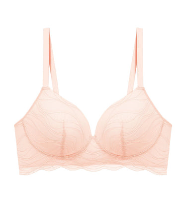 Style Airy Wired Push Up Deep V Bra in Fig Pink
