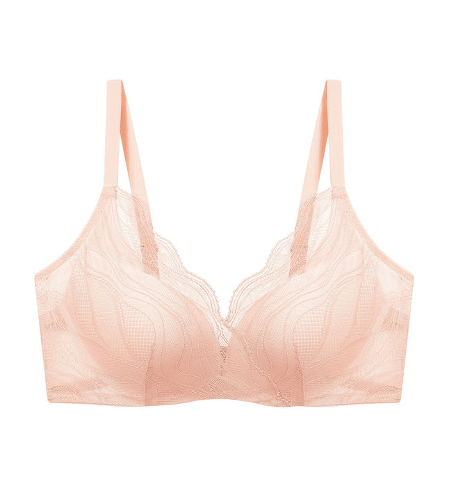 Style Airy Wired Push Up Deep V Bra in Fig Pink