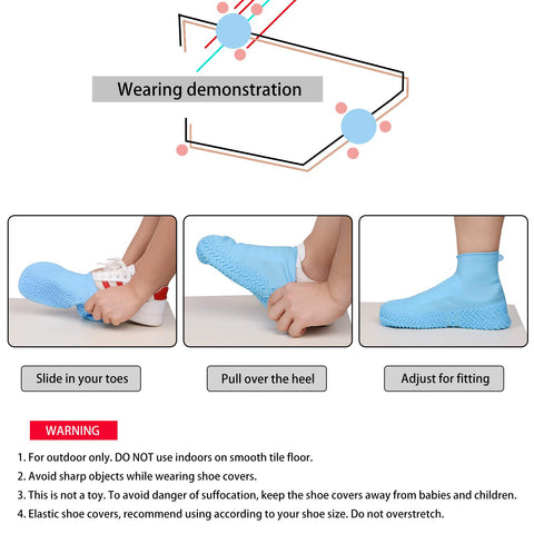 Ultra-elastic Waterproof Shoe Covers Non Slip Plastic Rain Reusable Rubber Cover Silicone Resistant