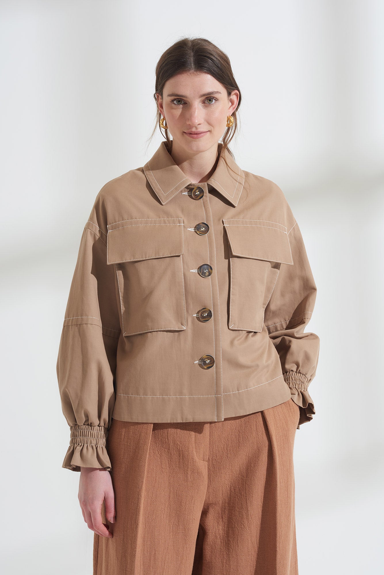 Designer Women's Oversized Frill Cuff Jacket from Palones