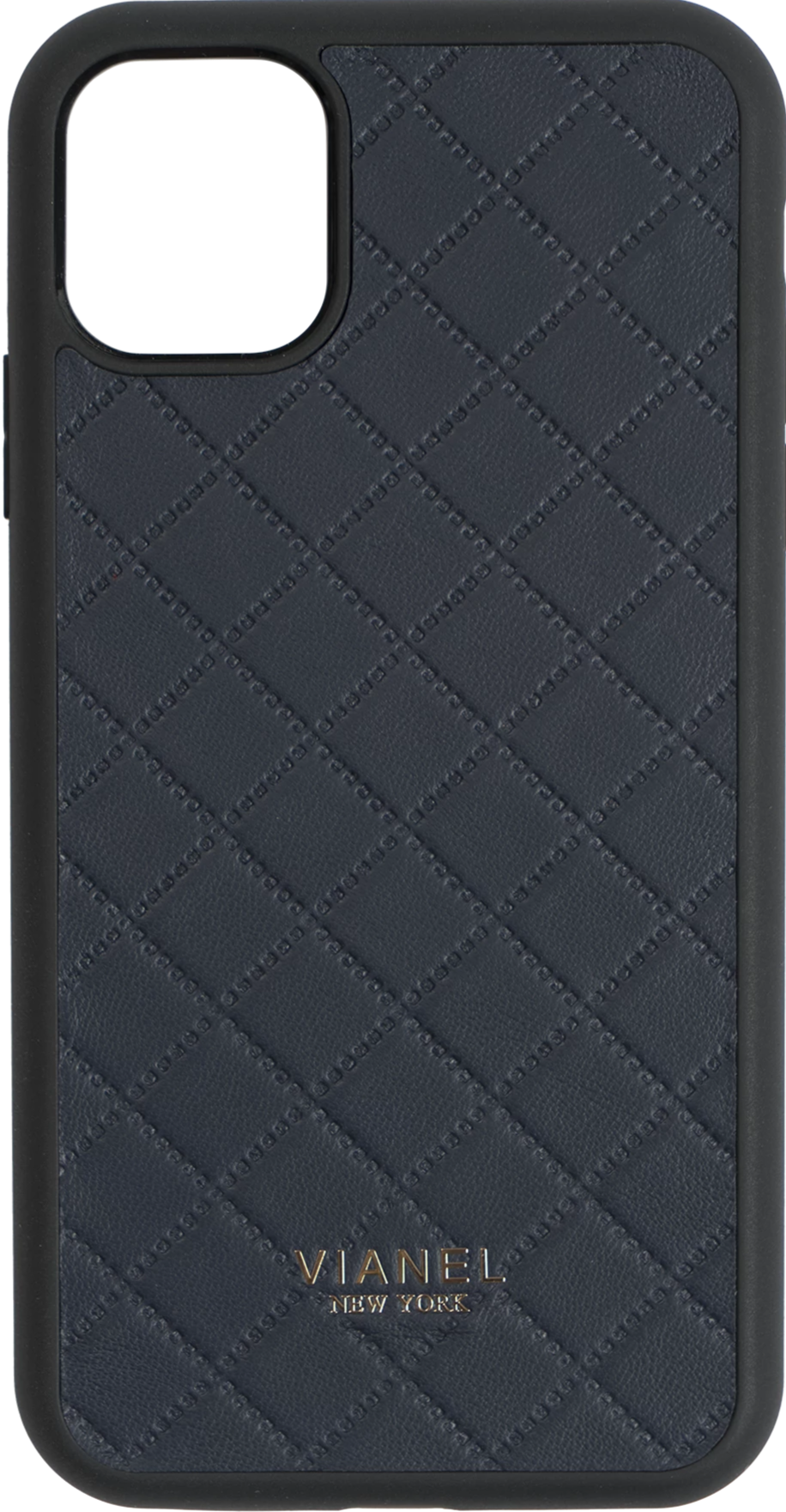 iPhone 11 Flex Case - Lambskin - Navy Quilted