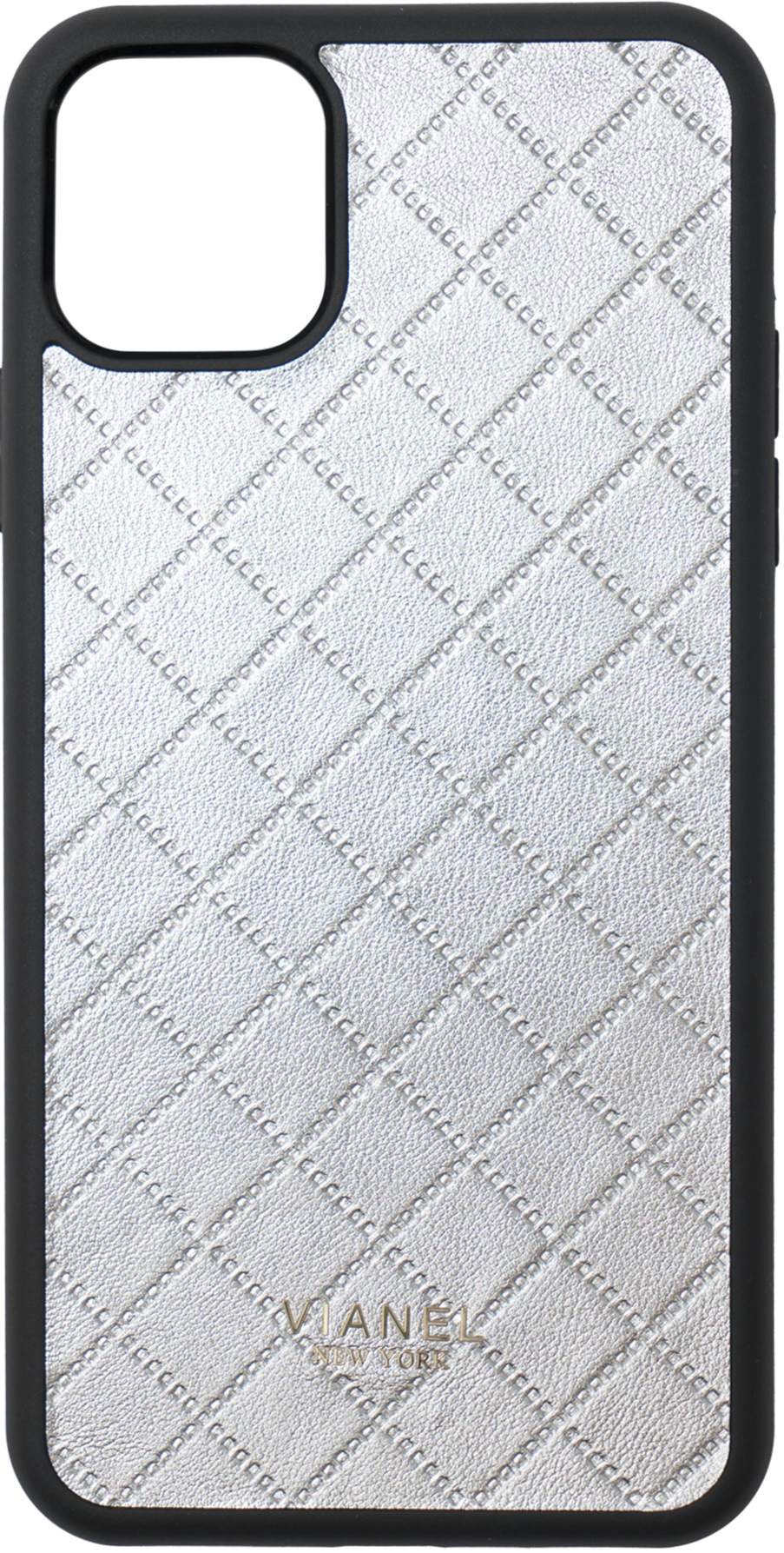 iPhone 11 Flex Case - Lambskin - Silver Quilted