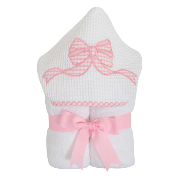 3 Marthas Pink Bow Appliqued Everykid Hooded Bath Towel - Madison-Drake ...